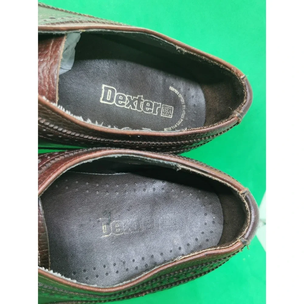 Vintage Dexter USA Mens Brown Leather Wingtip Oxford Dress Shoes Size 11.5 M